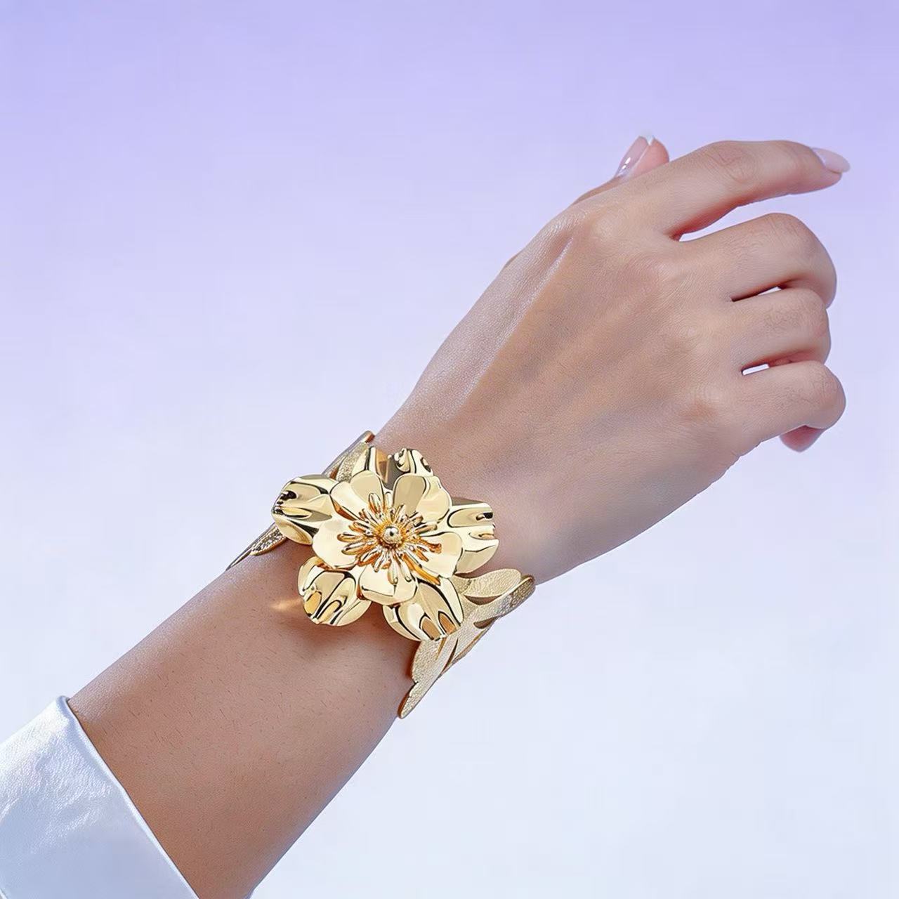 With golden floral whispers, shine with confidence