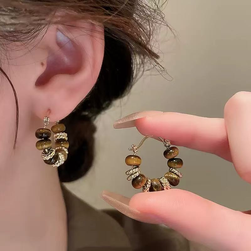 One Pair, Infinite Looks: Tiger’s Eye Hoops That Elevate Every Outfit