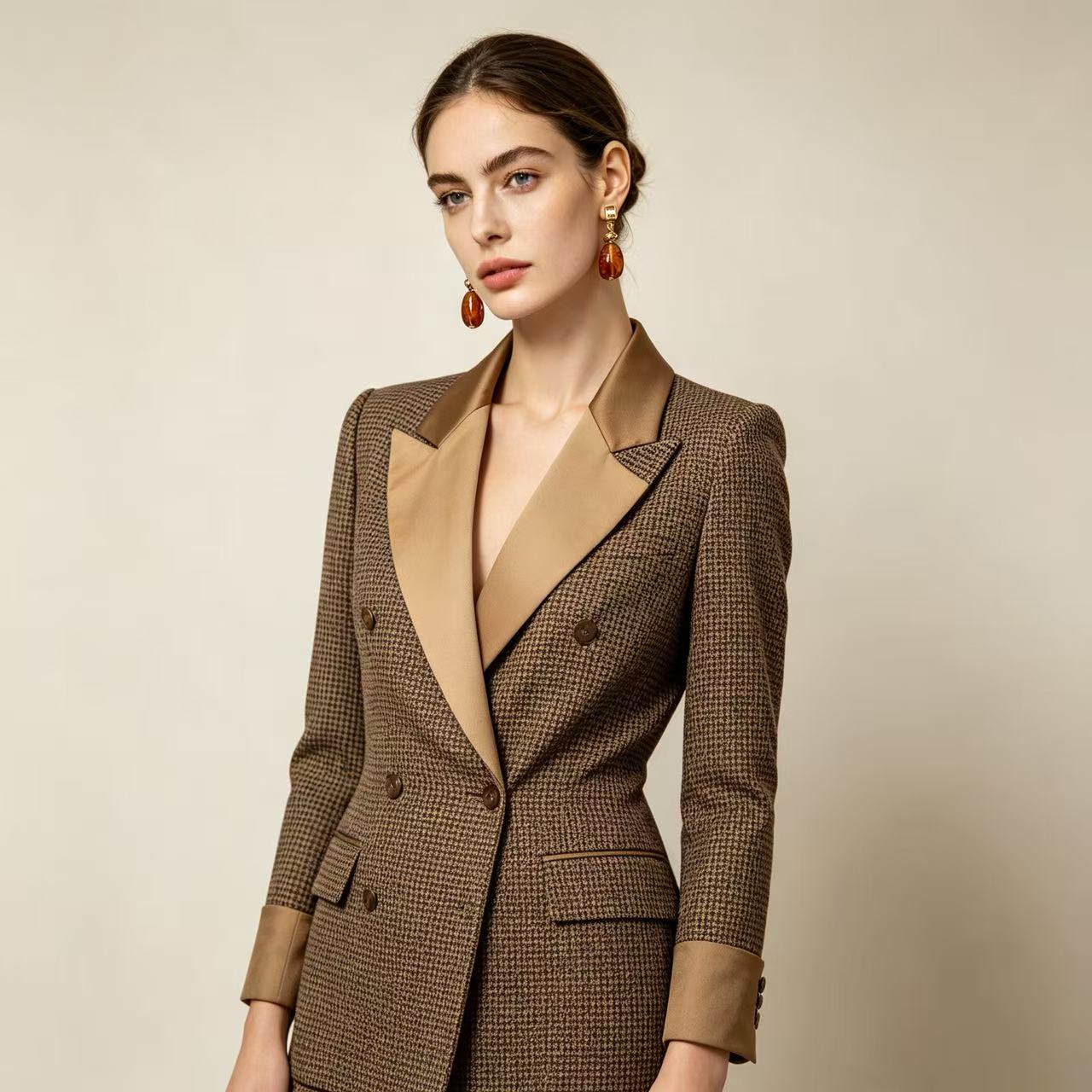 When Your Blazer Needs a Statement: These Gold-Knot Amber Drops