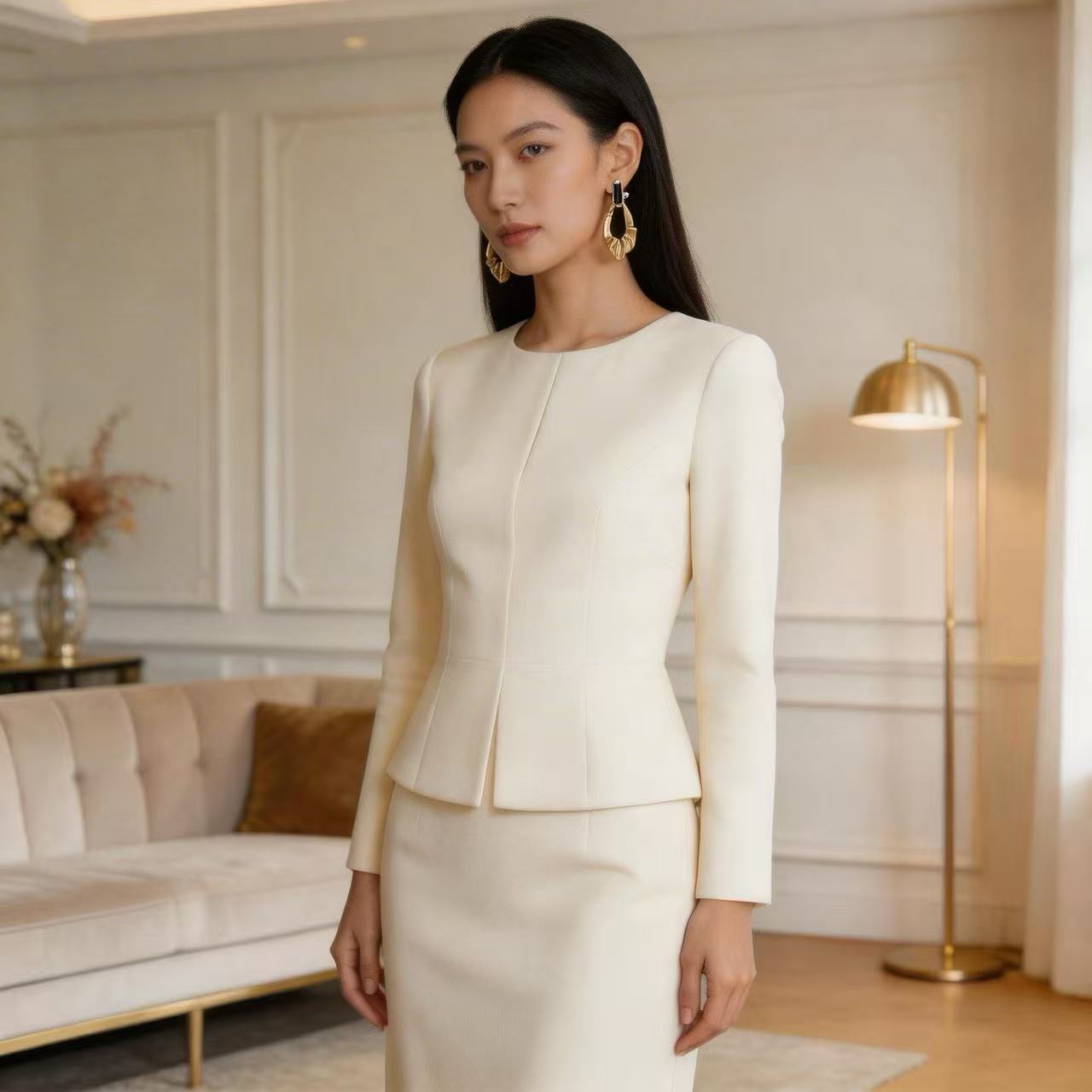 Folded Metal & Black Crystal Earrings: Unlock Your Professional Grace & Strength