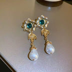 Pearl flowers illuminate your face, radiating elegance by your ears.