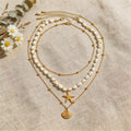 Starfish & Seashell Stacking Necklace – Versatile from Beach to Street