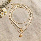 Starfish & Seashell Stacking Necklace – Versatile from Beach to Street