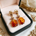 When Your Blazer Needs a Statement: These Gold-Knot Amber Drops
